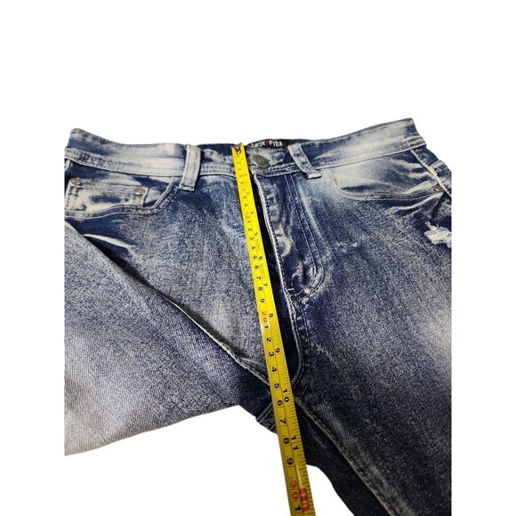 Encrypted Skinny Fit Jeans Mens Sz 30 Blue Denim Grunge Distressed Streetwear - Picture 5 of 10